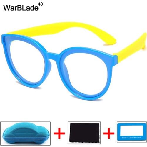 WarBLade Kids Anti Blue Light Blocking Glasses Vintage Children Optical Frame Eyeglasses Boys Girl Computer Transparent Eyewears