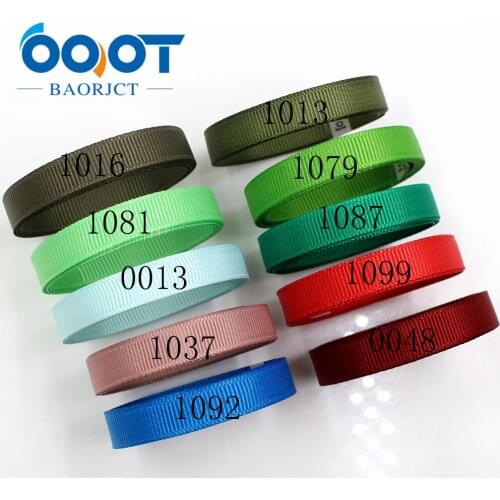 OOOT BAORJCT 182051 10 mm 10 yards Solid Color Ribbons Thermal transfer Printed grosgrain Wedding Accessories DIY material