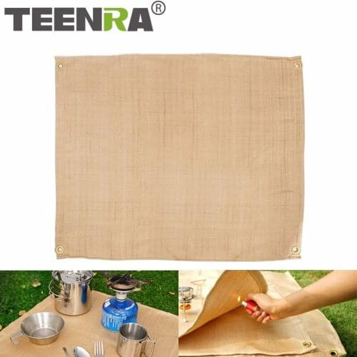 TEENRA Camping Fireproof Cloth Outdoor Barbecue Flame Retardant Cloth Picnic Fiber Flame Retardant Insulation Pads