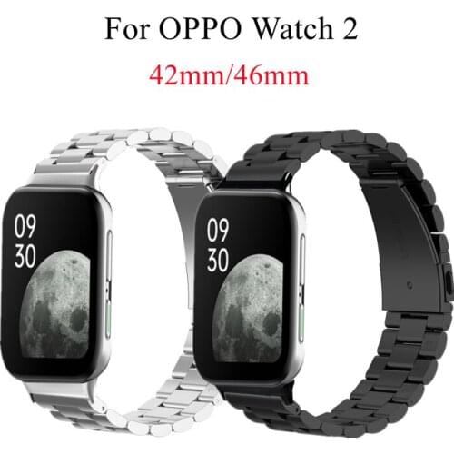 Stainless Steel Strap For OPPO Watch2 42mm 46mm Metal Classic Buckle WatchBand Replacement Bracelet for OPPO Watch 2 Smart Band