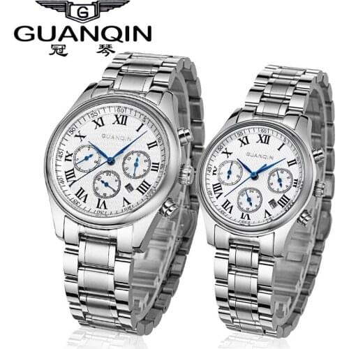 Luxury Brand GUANQIN Watches for Couples in Love Loves Watches 2020 Waterproof Couples Watch Pair Quartz Wristwatches