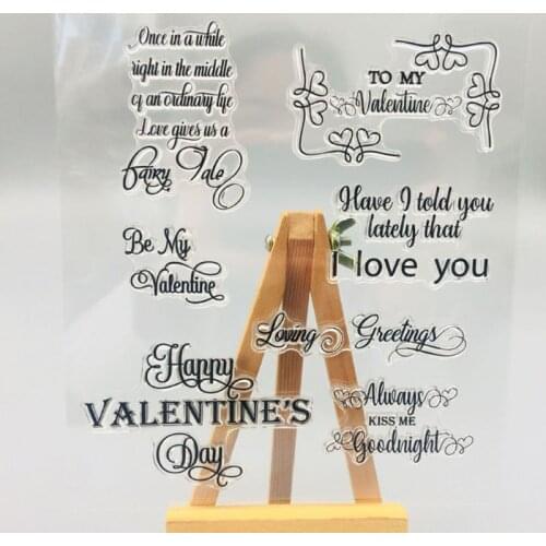 Happy Valentines Day Silicone Clear Seal Stamp DIY Scrapbooking Embossing Photo F1CC