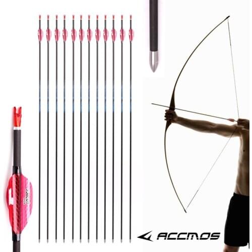 Newest ID 4.2mm Spin Wing Pure Carbon Arrow Spine 300 - 1000 Archery Arrow For Compound /Recuvre Bow Shooting