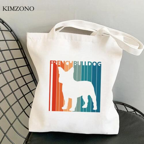 French Bulldog shopping bag shopper eco recycle bag grocery cotton bolsa bag bolsas ecologicas bolsas reutilizables net grab