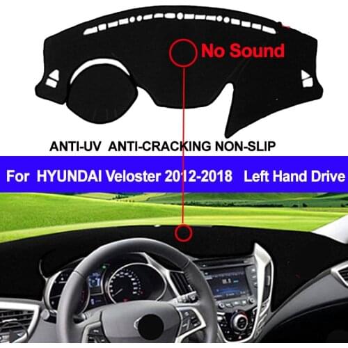 TAIJS Car Dashboard Cover Dash Mat Dash Board Carpet Anti-UV For Hyundai Veloster 2012 2013 2014 2015 2016 2017 2018 No Sound