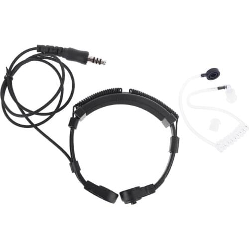 Telescopic Heavy Duty -Tactical Throat Vibration Mic Headphone Headset Microphone NATO Plug for Walkie Talkie Radio