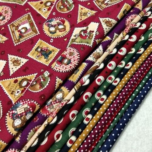 Crazy deal 23X24 POLKA DOT APPLE STAMP home Textiles Cotton Poplin DRESS fabric for sewing 100% cotton material meter Patchwork