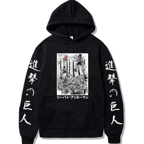 Attack On Titan Ackerman Harajuku Anime Hoodies Men Funny Cartoon Creativity Graphic Fashion Hip Hop Oversize Itself Sweatshirt