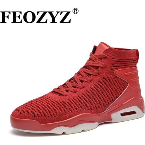 Knitted Upper Mens Sneakers 2019 PU Sole Air Cushion Skate Shoes Athletic Trainers Running Men Sports Shoes