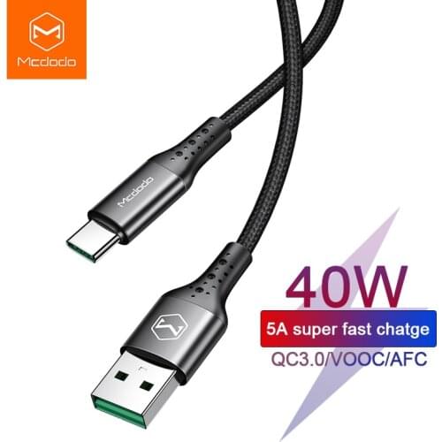 Mcdodo 40W USB Cable Type C 5A Super Fast Charge For Huawei VOOC OPPO VIVO Flash Charger QC4.0 For Xiaomi Samsung AFC Data Cable