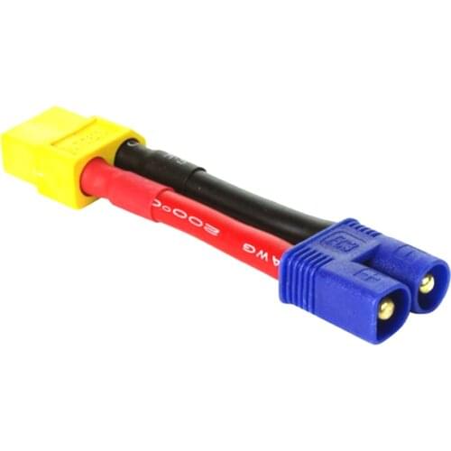 XT60 female to EC3 male adapter cable for RC car and plane charger and battery accesories with 14awg 40mm