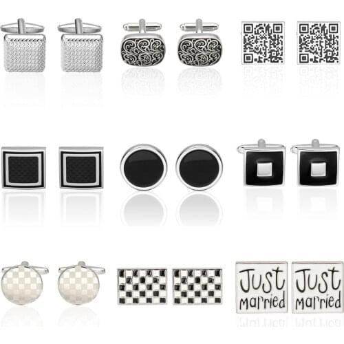 Novelty cuff links stainless steel Old craftsman hand Laser engraving cufflinks French suit cufflinks and studs for men initials