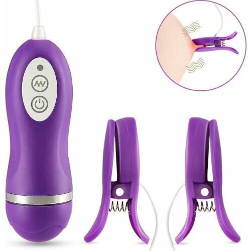 10 Frequency Nipple Clip Vibrator Breast Massage Vibrating Clamps Sex Toys for Women