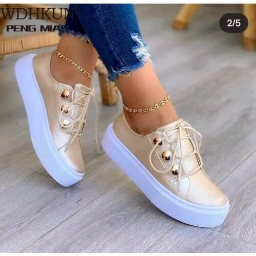 WDHKUN Shoes Women Sneakers White Round Head Platform Causal Sports Student Cute Pink Girl Lolita Fashion Flats 2021 Spring