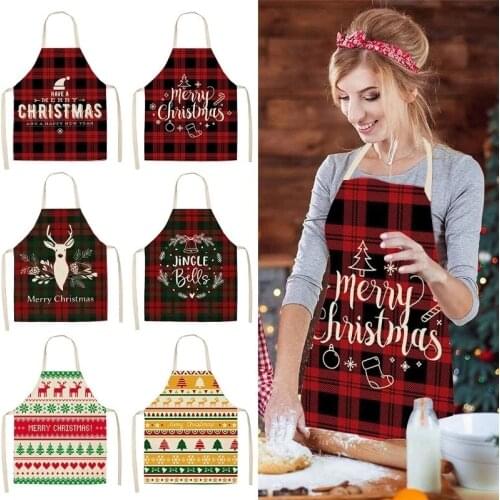 Christmas Apron Santa Claus Apron Marry Christmas Decoration for Home Xmas Gift Cristmas Ornaments Navidad 2021 New Year 2022