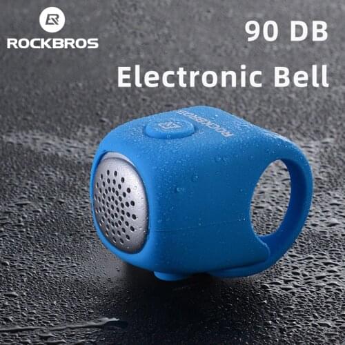 ROCKBROS 90 db Electric Bike Bicycle Horn Alarm Bells Safety MTB Cycling Handlebar Bell Silica Gel Ring Bicycle Accessories