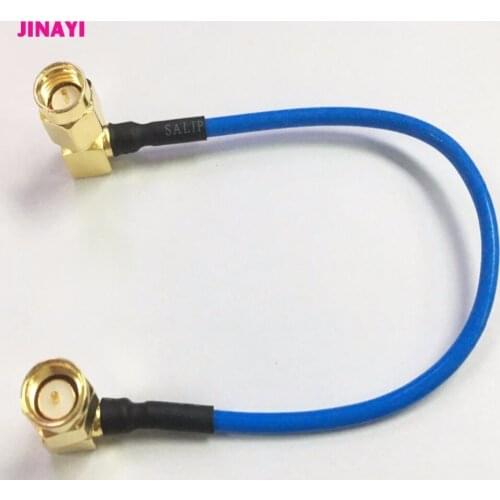 10pcs Blue SMA Right Angle Plug to SMA male 90 Degree RG405 Semi Flexible Cable 10cm 15cm 30cm