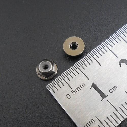 100Pcs/Lot M2 Nylon Insert Lock Nuts Nyloc Hex Flange Lock Nut Aluminum Nuts 2MM Titanium Gray Anodic oxidation GB *BT882X100