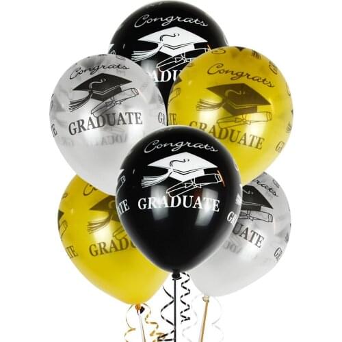 12 Inch Graduation Congrats Party Latex Balloon Gold Grads Dr. School Party Balloon Student Graduates Birthday Party Decorations