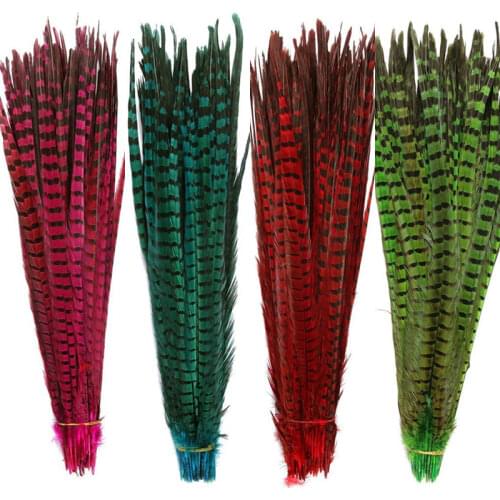 40-45CM 16-18" Ringneck Pheasant Tail Feathers for Crafts Black White Long Natural Pheasant Feather Wedding Feathers Decoration