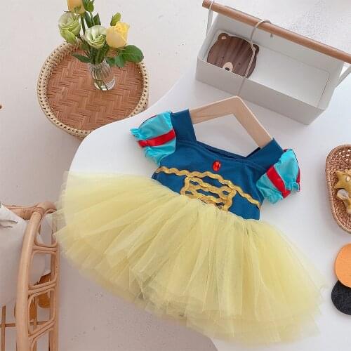 Dance Clothes Childrens Clothes Short-sleeved Girls Princess Performance Ballet Clothes Birthday Dress for 1 Year Baby Girl