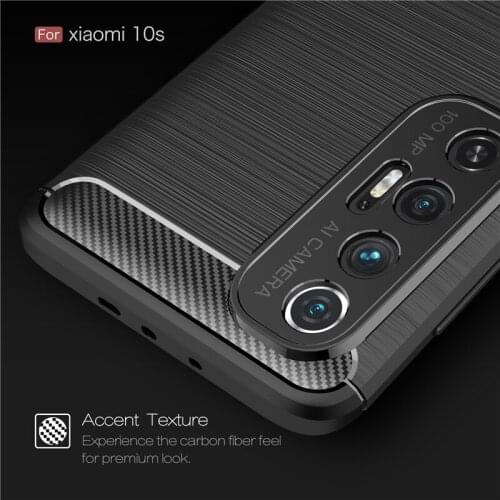 For Cover Xiaomi Mi 10S Case For Xiaomi Mi 10 S Pro Shockproof Bumper Soft Carbon Fiber Phone Back Cover For Xiaomi Mi 10S Case