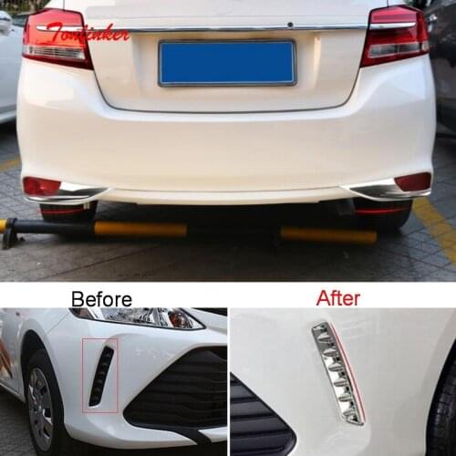 Tonlinker Exterior Rear fog light Cover case stickers for Toyota Vios/Yaris 2017-19 Car Styling 2 PCS ABS Chrome Cover stickers