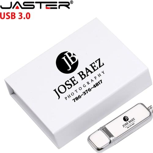 Free LOGO Leather USB3.0 Flash Drive 4GB 8GB 16GB 32GB 64GB 128GB High Speed Pen Drives Real Capacity Memory Stick Wedding Gifts