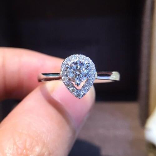 Natural Diamond 18K Gold Pure Gold Ring Beautiful Gemstone Ring Good Upscale Trendy Classic Party Fine Jewelry Hot Sell New 2020