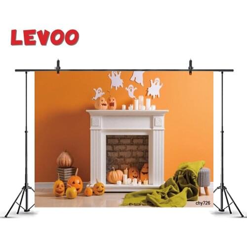 LEVOO Photography Backdrop Halloween Party Fireplace Ghost Pumpkin Lanterns Background Photographic Phtocall Vinyl Photo Booth