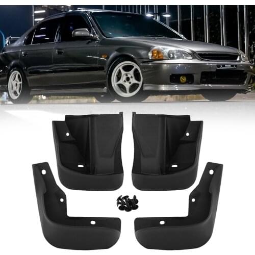 Small Front + Rear Splash Guards Mud Flaps Mudguard Outdoor Personal Car Parts Decoration for Honda Civic 1996-2000
