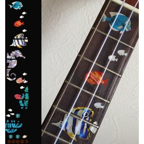 Fret Markers Inlay Sticker Decals For Sorprano/Concert/Tenor Ukulele, Small Sea World - Under The Sea