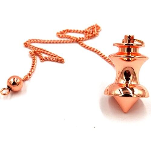 Metal dowsing Pendulum Healing Divining Scrying Point Ball Egyptian Coil copper pendulum metal Pendant Charms Fashionable Chain