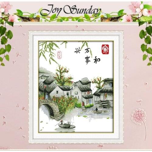 Yangtze River Patterns Counted Cross Stitch 11CT 14CT Cross Stitch Set Wholesale Scenery Cross-stitch Kits Embroidery Needlework