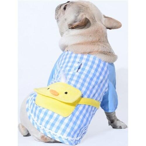 Dog Clothes for Small Dogs Plaid Sweater for French Bulldog Chihuahua T-shirt Spring Pet Clothing Puppy Dog Jacket Pug Costume