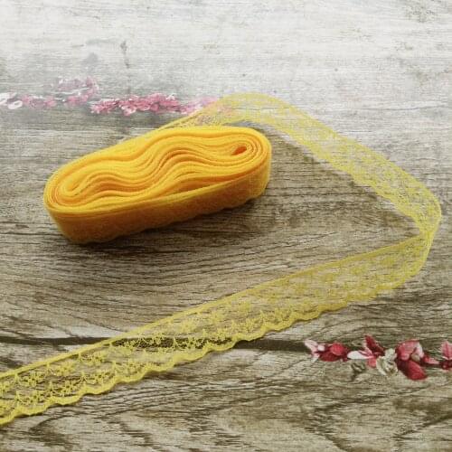 Wholesale beautiful 10 yards 22mm Golden Yellow lace ribbon embroidery lace DIY jewelry decoration / clothing accessories