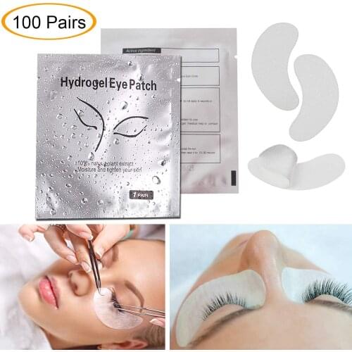 Eye Gel Pads 100 Pairs Eyelash Patches Under Eyelash Extension Gel Pad Kit Under Eye Gel Patches for Lash Extensions Lint Free