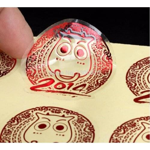 Pribadi transparan PVC custom self adhesive label sticker, Tag hadiah sticker, Disesuaikan logo merek