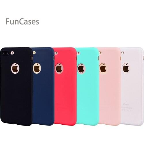 Simple Case sFor Aksesuar iPhone 7 Plus Soft Silicone Phone Case Protector Cute Silicone Cover sFor iPhone 8 Plus Bag Hoesje Bag