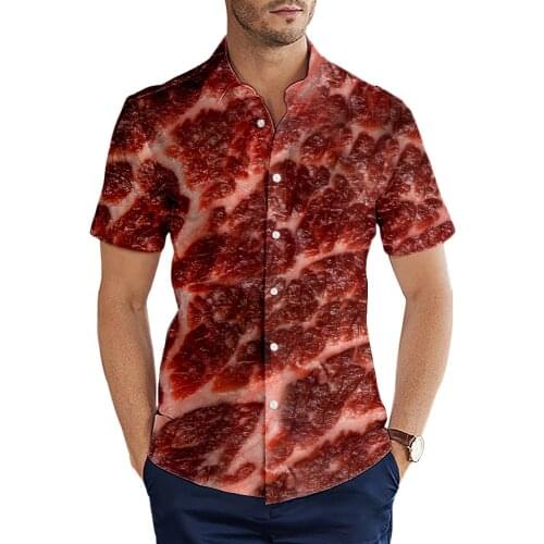 Summer Harajuku Short Sleeve Shirts Funnyt Food 3D Printed Shirt Mens Hawaiian Style Casual Tops SH01
