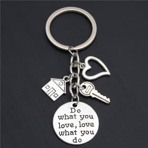 Do What You Love Peach Heart Key House For Sale Diy Real Estate Agent Keychain