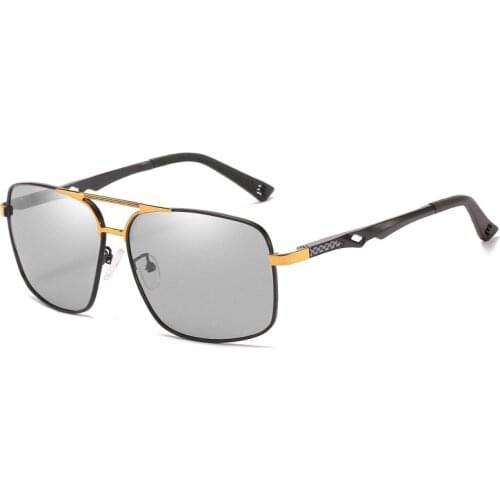 High Quality Square Metal Sunglasses Photochromic UV400 Outdoor Polarized Sunglasses For Men Women Driving Glasses 63212