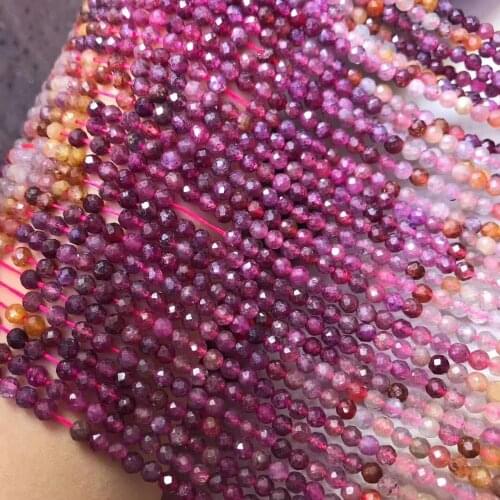 Loose beads Gradient red COLOR 4MM ROUND faceted Ruby for DIY Wholesale 14" FPPJ gemstone