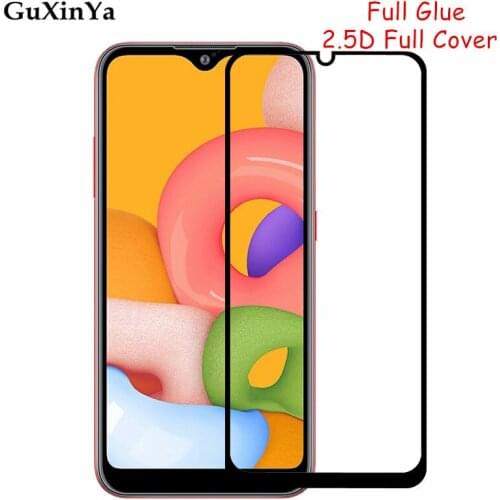 Screen Protector For Samsung Galaxy A01 Glass For Samsung Galaxy A01 Full Glue Tempered Glass SM-A015F Full Cover Glass 5.7"