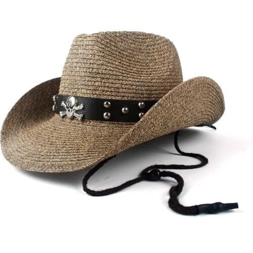 2019 Women Men Hollow Beach Sombrero Hombre Western Cowboy Hat Lady Dad Straw Panama Cowgirl Jazz Sun Cap Size 56-58CM