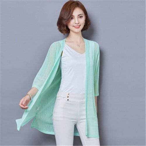 Women Tops 2019 Summer Cardigan Blouses Shirts Plus Size Chiffon BLouse Coat Casual Beach Shirt Sunscreen Clothing Blusas PZ1221