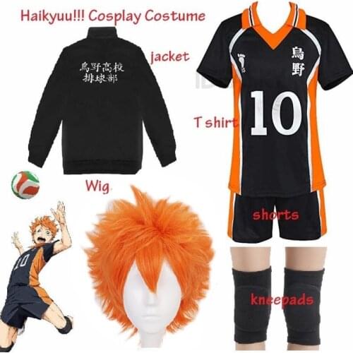 Haikyuu Cosplay Costume Karasuno High School Volleyball Club Hinata Shyouyou Kageyama Tobio Sportswear Jerseys Uniform Anime wig