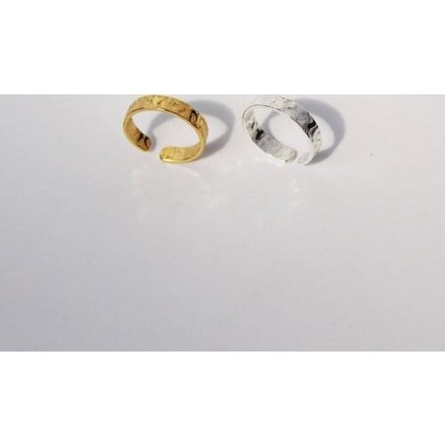 TARCLIY Fashion Vintage Hammered Bump Texture Ring Simple Metal Temperament Opening Adjustable Ring Women Party Jewelry Gifts