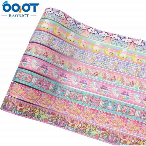 1”'CartoonDecoration Gift Wrapping Printed Grosgrain Ribbon,10yrds DIY Handmade Headwear Accessories,L-20716-687
