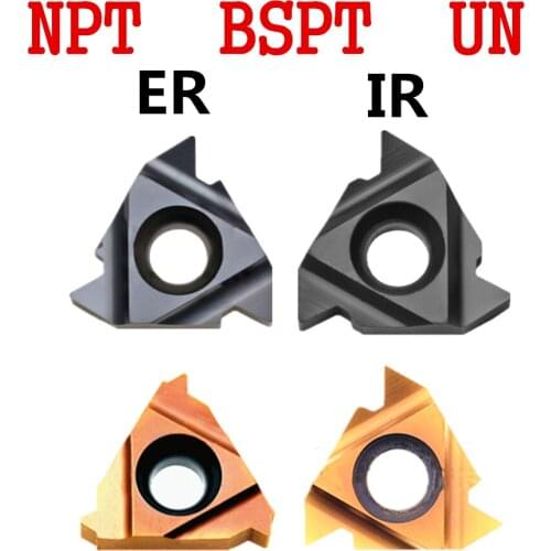 10PCS 16ER 16IR 11.5/14/18/27NPT 11/14/19/28BSPT 8/10/12/14/16/18/20/24UN ,Indexable Tungsten Carbide Threading Lathe Inserts